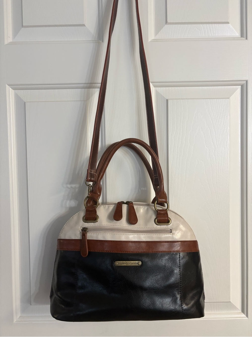 Stone Mountain Tri-Tone Leather Dome Satchel